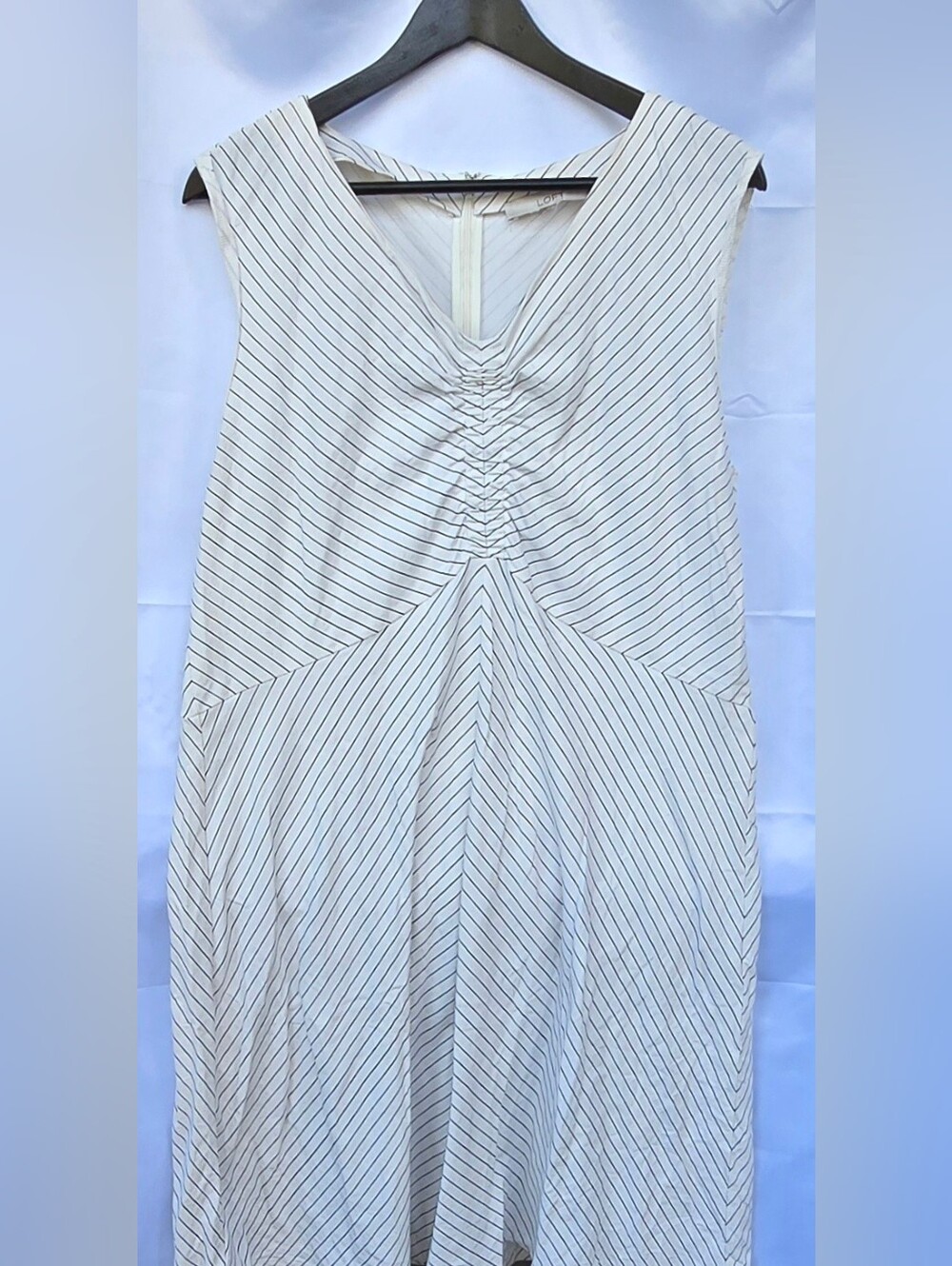 LOFT Sleeveless Striped Midi Dress